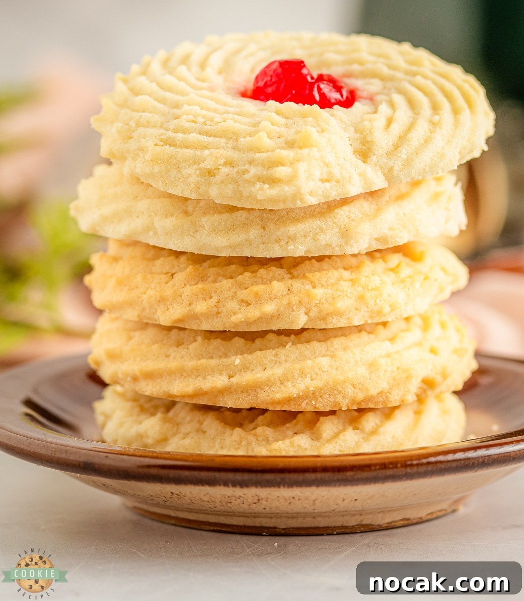 Cherry Butter Cookies Recipe: Soft Homemade Cookies 3 cherry butter cookies close up