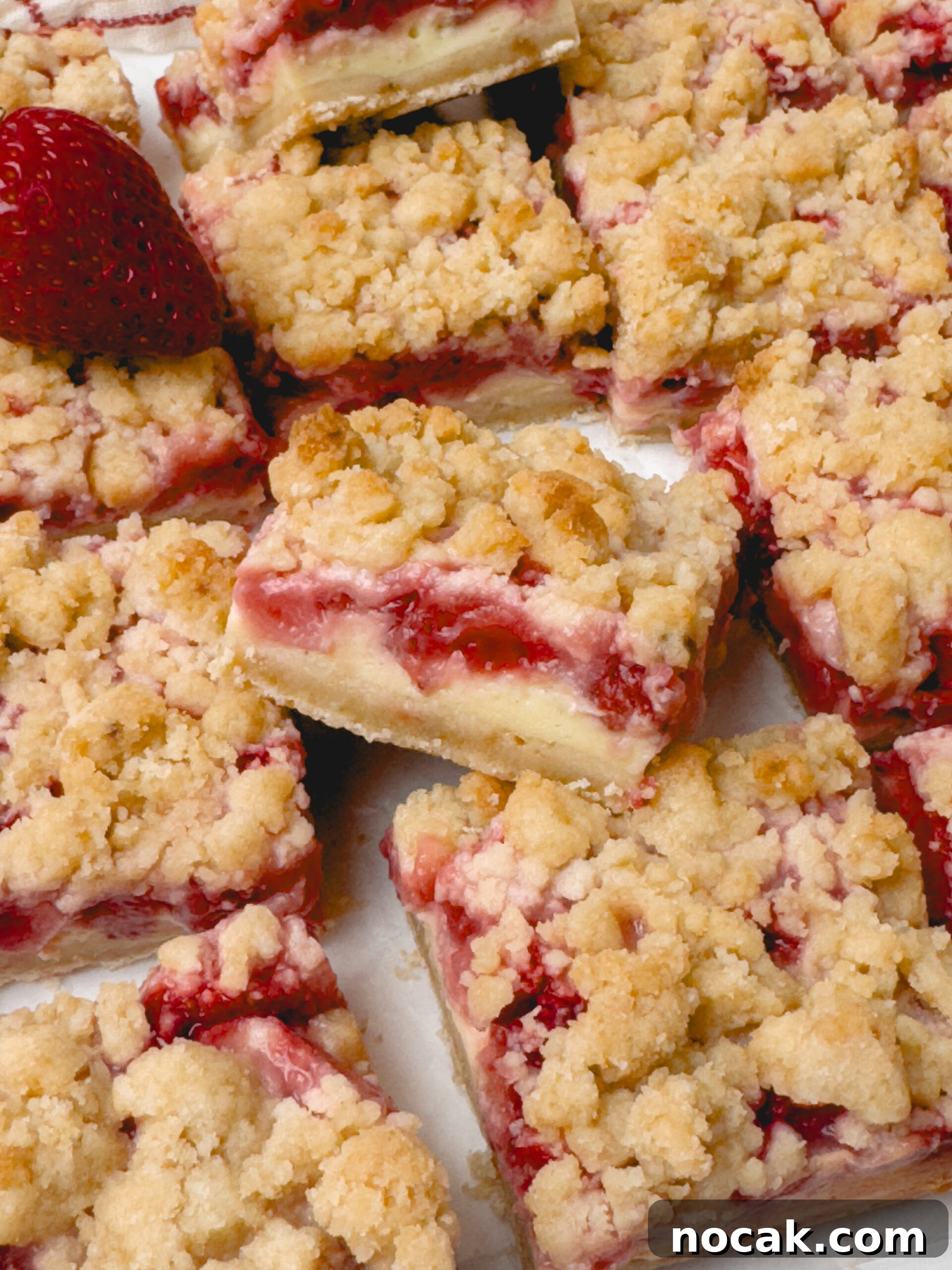 Homemade Strawberry Crumb Bars Recipe 3 Layered strawberry bars