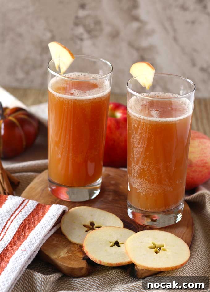 Harvest Shandy: Autumn Apple Beer Cocktail 3 Two glasses of shandy garnished with apple slices
