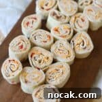 Turkey Pinwheels on platter.