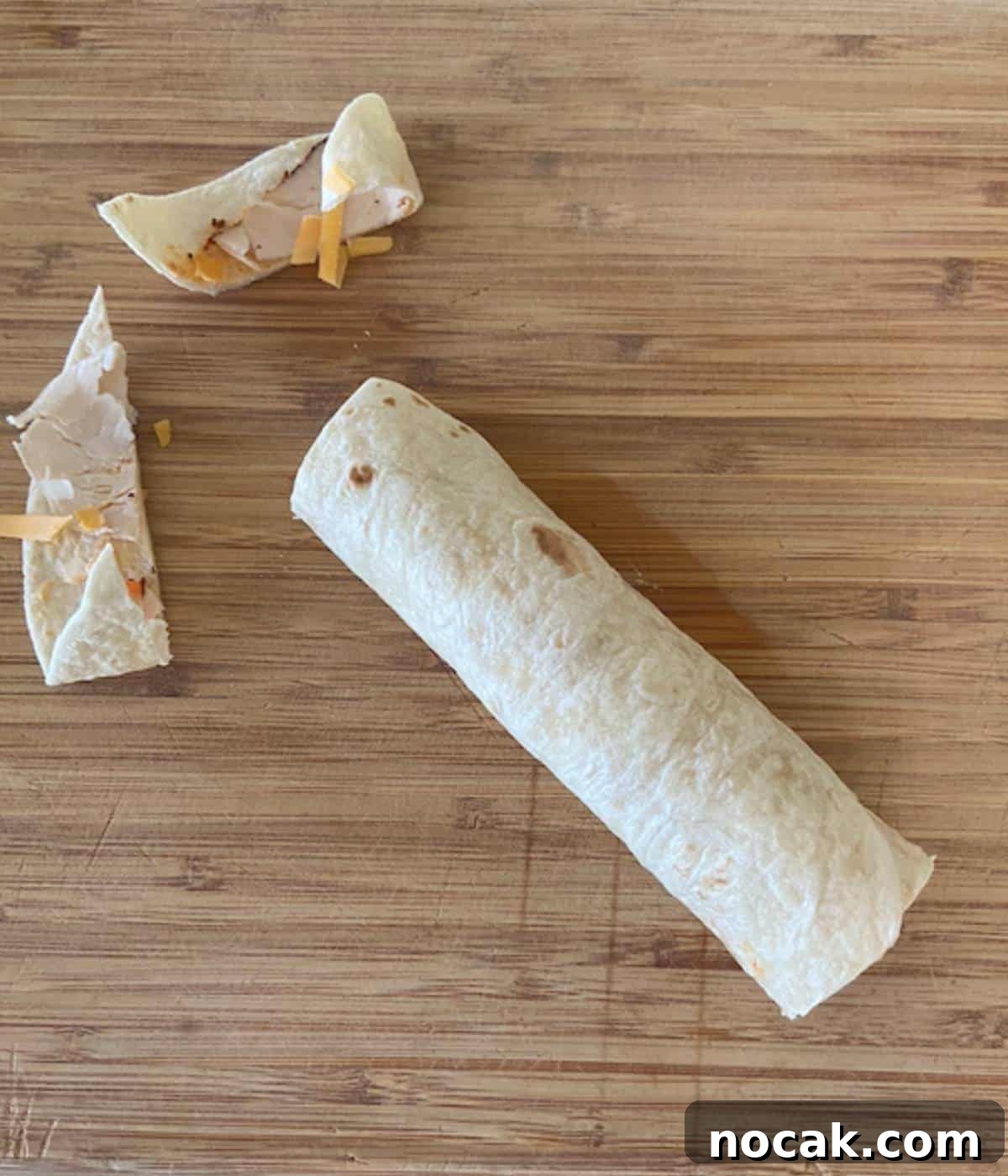 Ends cut off turkey roll ups.