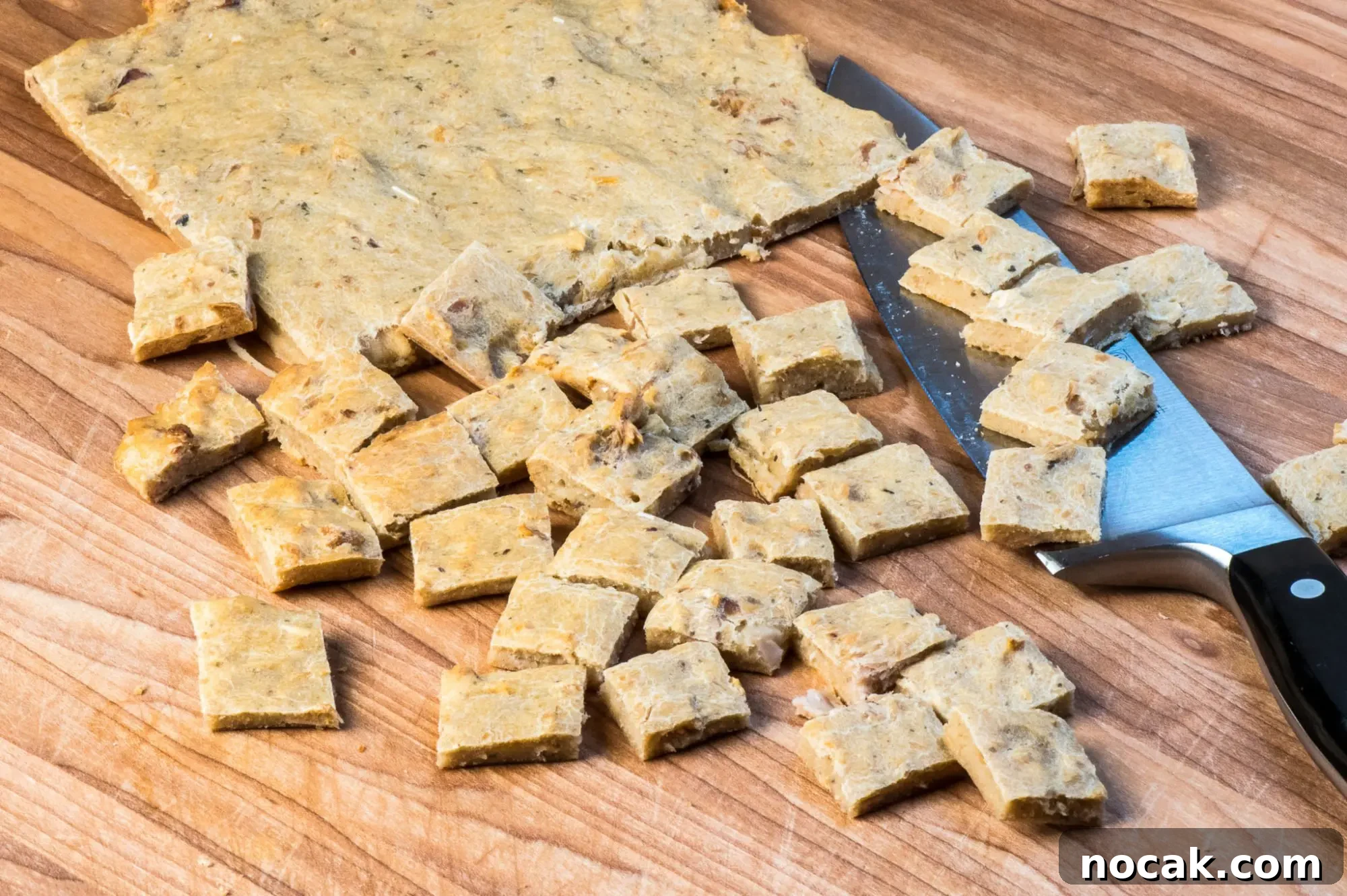 Cutting into treat size